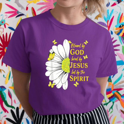 Blessed By God Loved By Jesus Christian T-Shirt