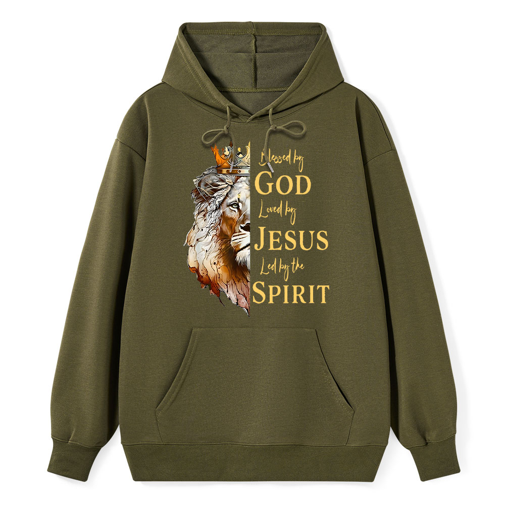 Blessed By God Loved By Jesus Led By The Spirit Christian Hoodie
