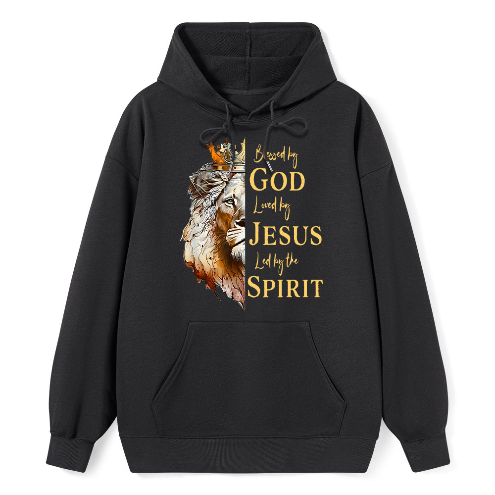 Blessed By God Loved By Jesus Led By The Spirit Christian Hoodie