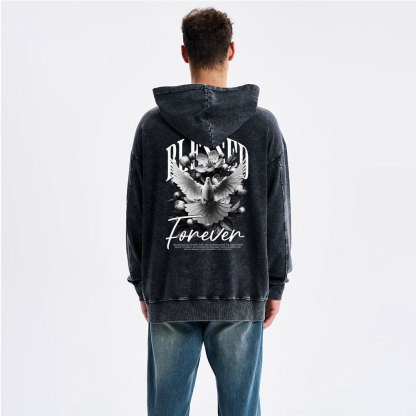 Blessed Forever Christian Washed Hoodie