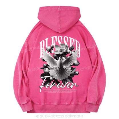Blessed Forever Christian Washed Hoodie