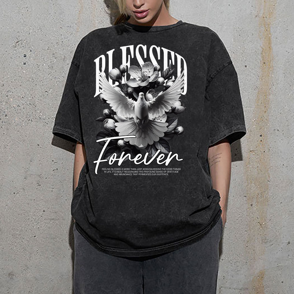 Blessed Forever Christian Washed T-Shirt