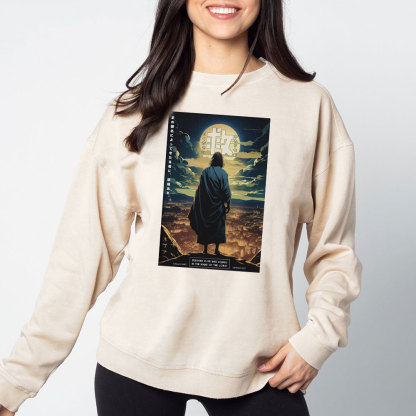 Blessed Is He Jesus Christian Washed Sweatshirt