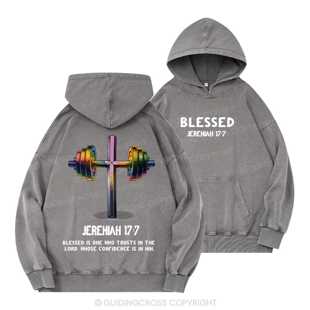 Blessed Is One Who Trusts In The Lord Christian Washed Hoodie 