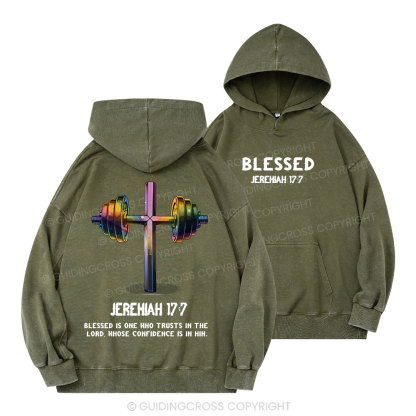 Blessed Is One Who Trusts In The Lord Christian Washed Hoodie 