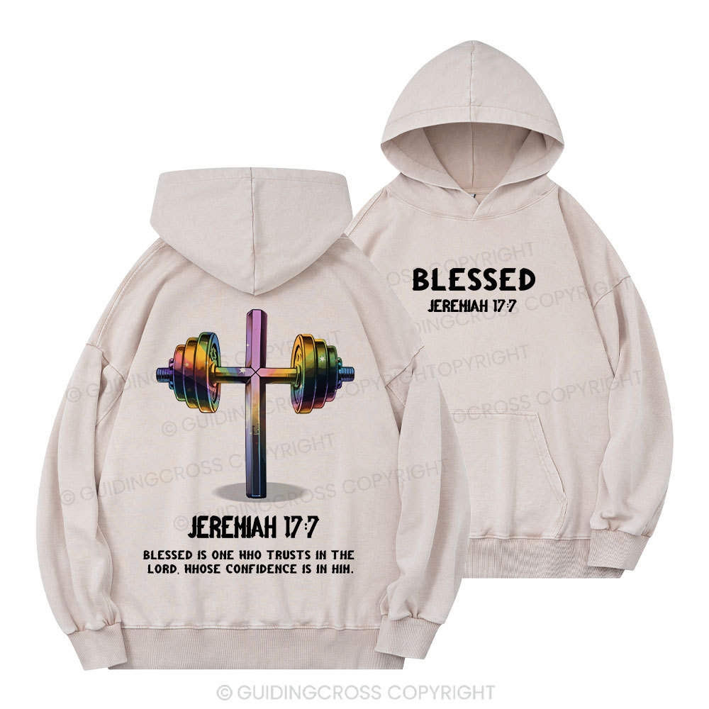 Blessed Is One Who Trusts In The Lord Christian Washed Hoodie 