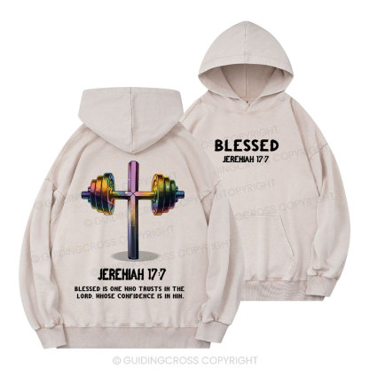 Blessed Is One Who Trusts In The Lord Christian Washed Hoodie 