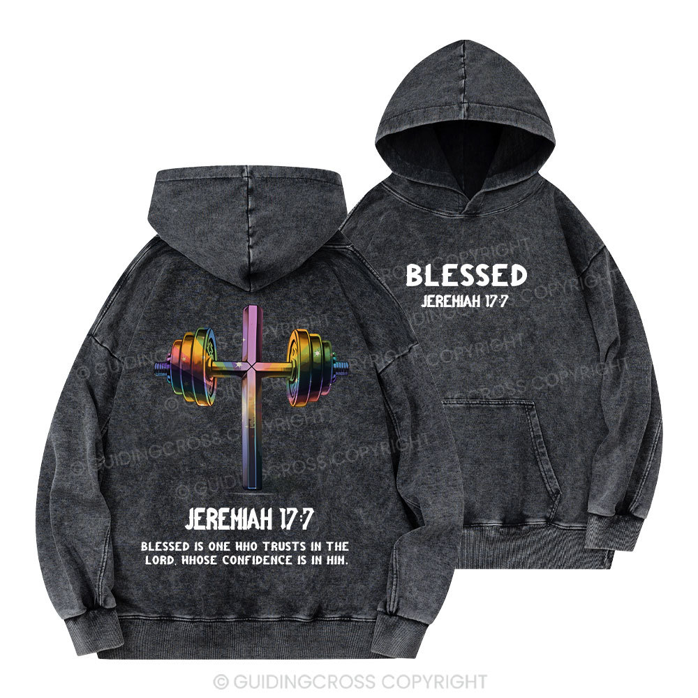 Blessed Is One Who Trusts In The Lord Christian Washed Hoodie 