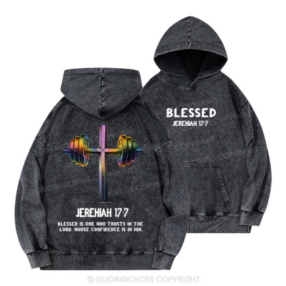 Blessed Is One Who Trusts In The Lord Christian Washed Hoodie 