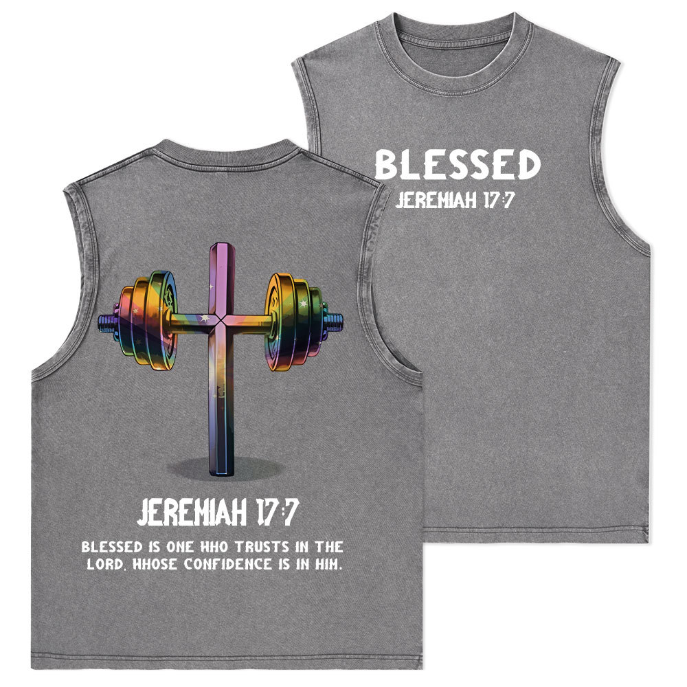 Blessed Is One Who Trusts In The Lord Christian Washed sleeveless Tee