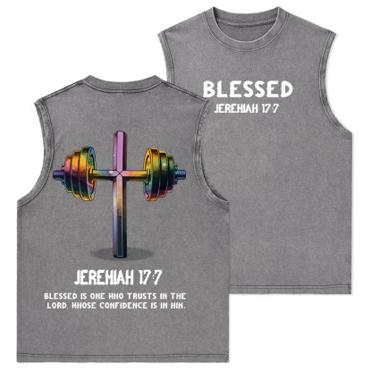 Blessed Is One Who Trusts In The Lord Christian Washed sleeveless Tee