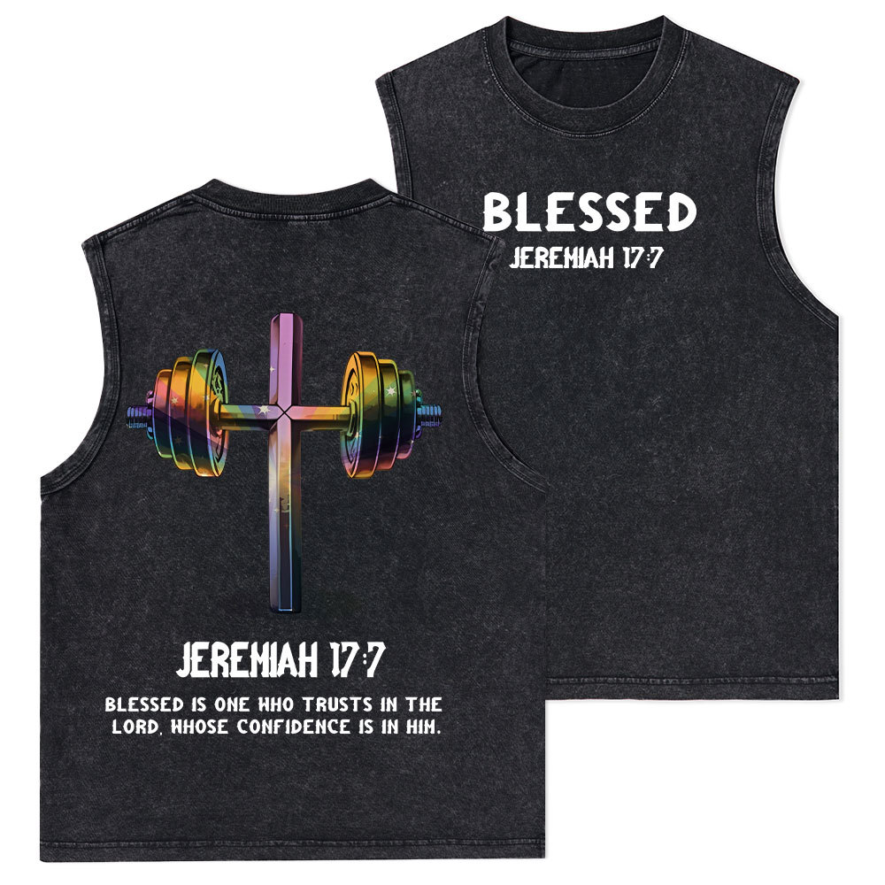 Blessed Is One Who Trusts In The Lord Christian Washed sleeveless Tee