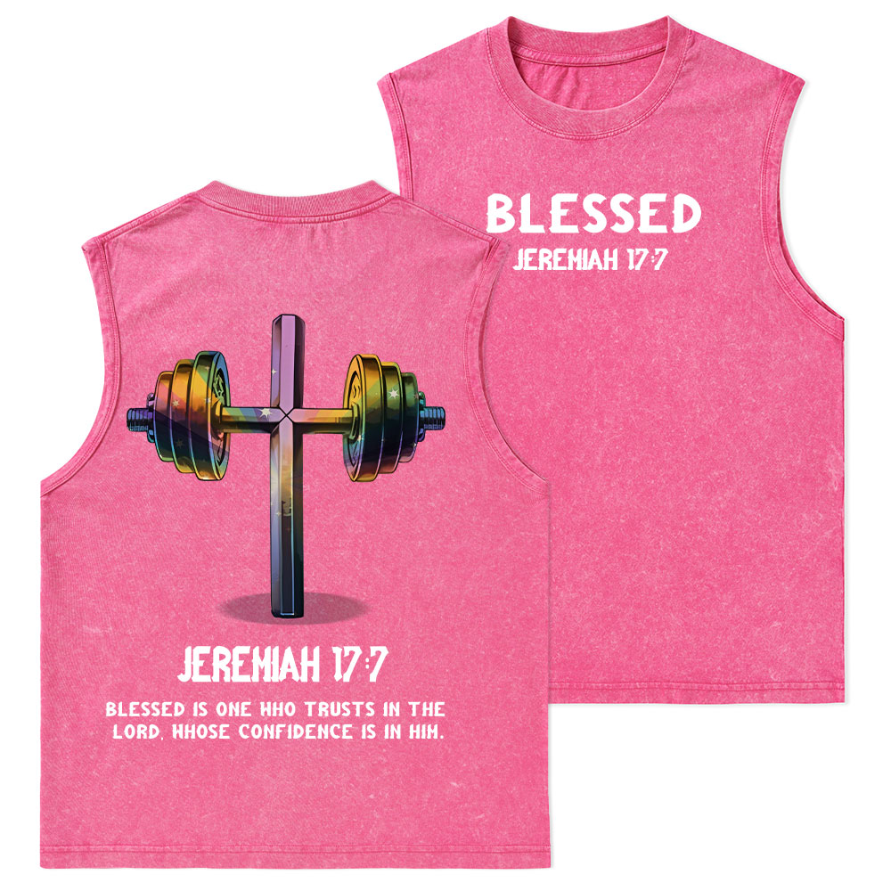 Blessed Is One Who Trusts In The Lord Christian Washed sleeveless Tee