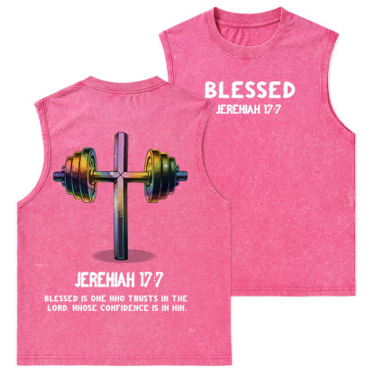 Blessed Is One Who Trusts In The Lord Christian Washed sleeveless Tee