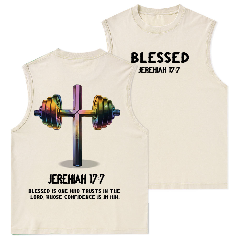 Blessed Is One Who Trusts In The Lord Christian Washed sleeveless Tee Sale - GuidingCross