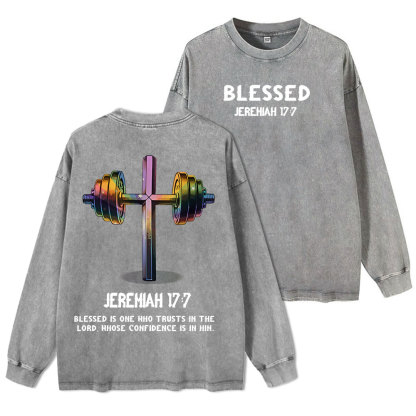 Blessed Is One Who Trusts In The Lord Washed Long Sleeve T-Shirt