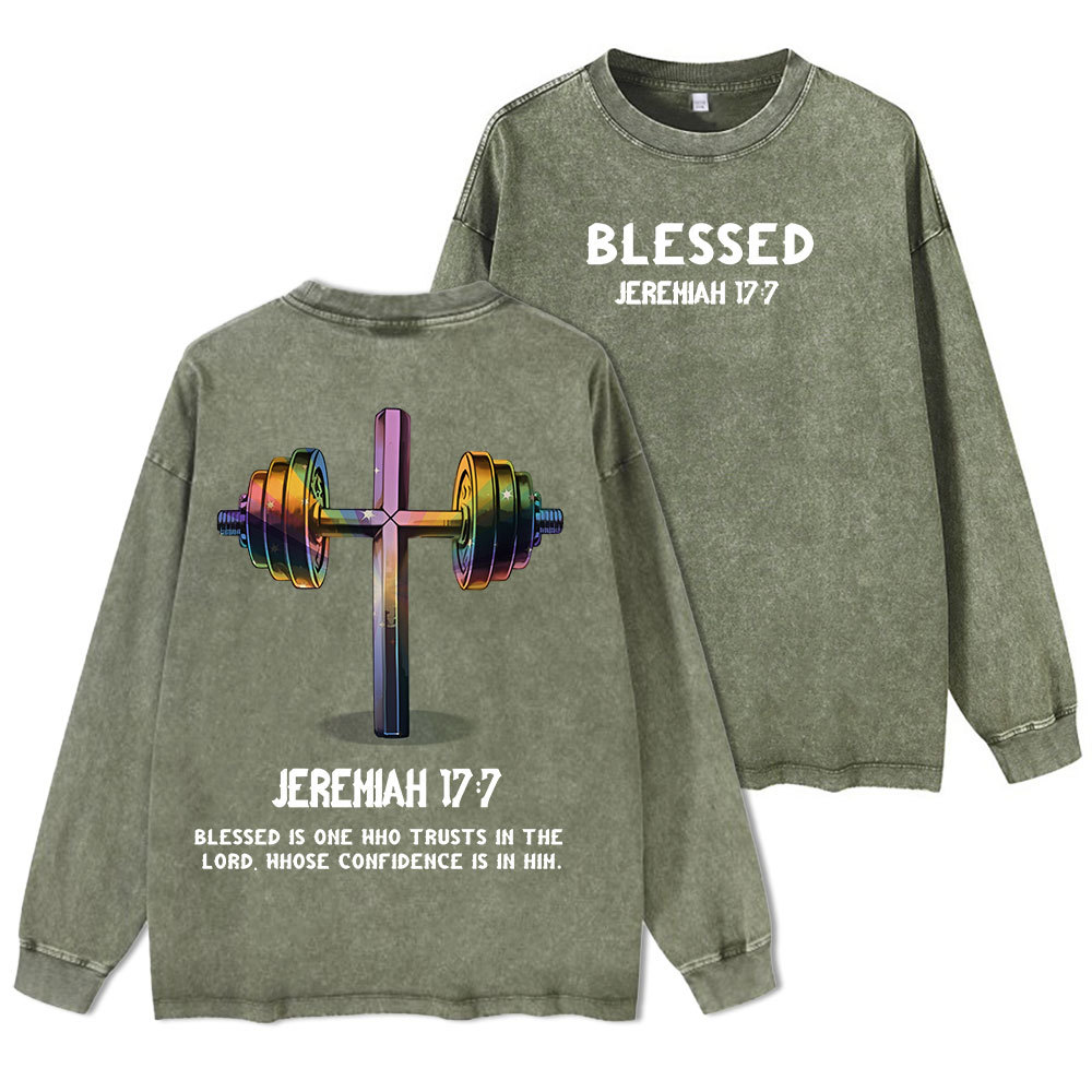 Blessed Is One Who Trusts In The Lord Washed Long Sleeve T-Shirt