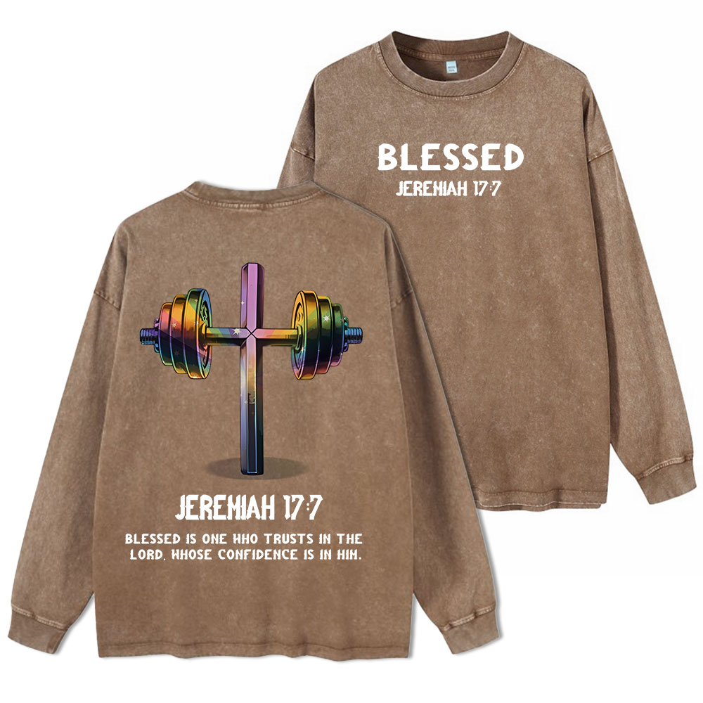 Blessed Is One Who Trusts In The Lord Washed Long Sleeve T-Shirt
