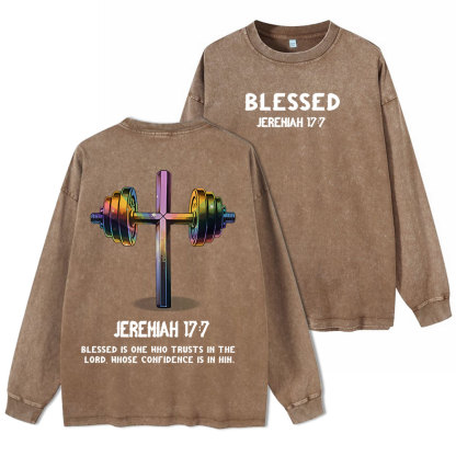 Blessed Is One Who Trusts In The Lord Washed Long Sleeve T-Shirt