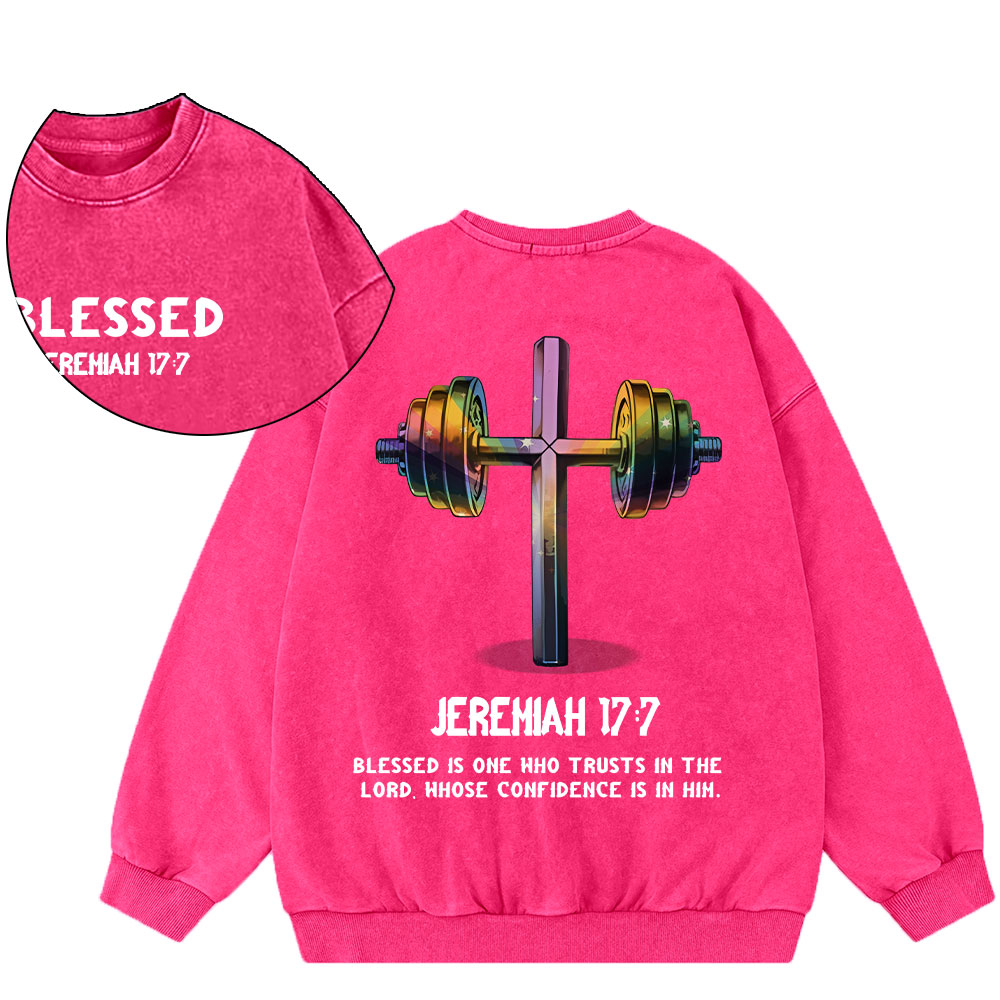 Blessed Is One Who Trusts In The Lord Washed Sweatshirt