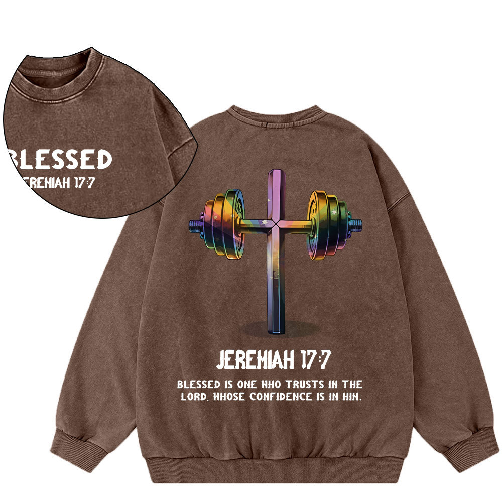Blessed Is One Who Trusts In The Lord Washed Sweatshirt
