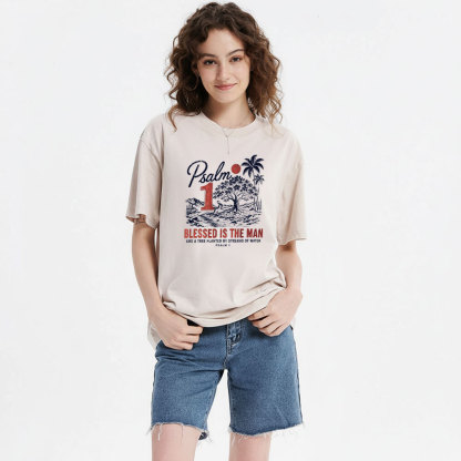 Blessed Is The Man Christian Washed T-Shirt