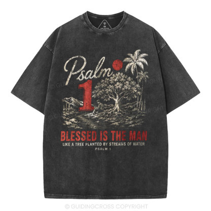 Blessed Is The Man Christian Washed T-Shirt