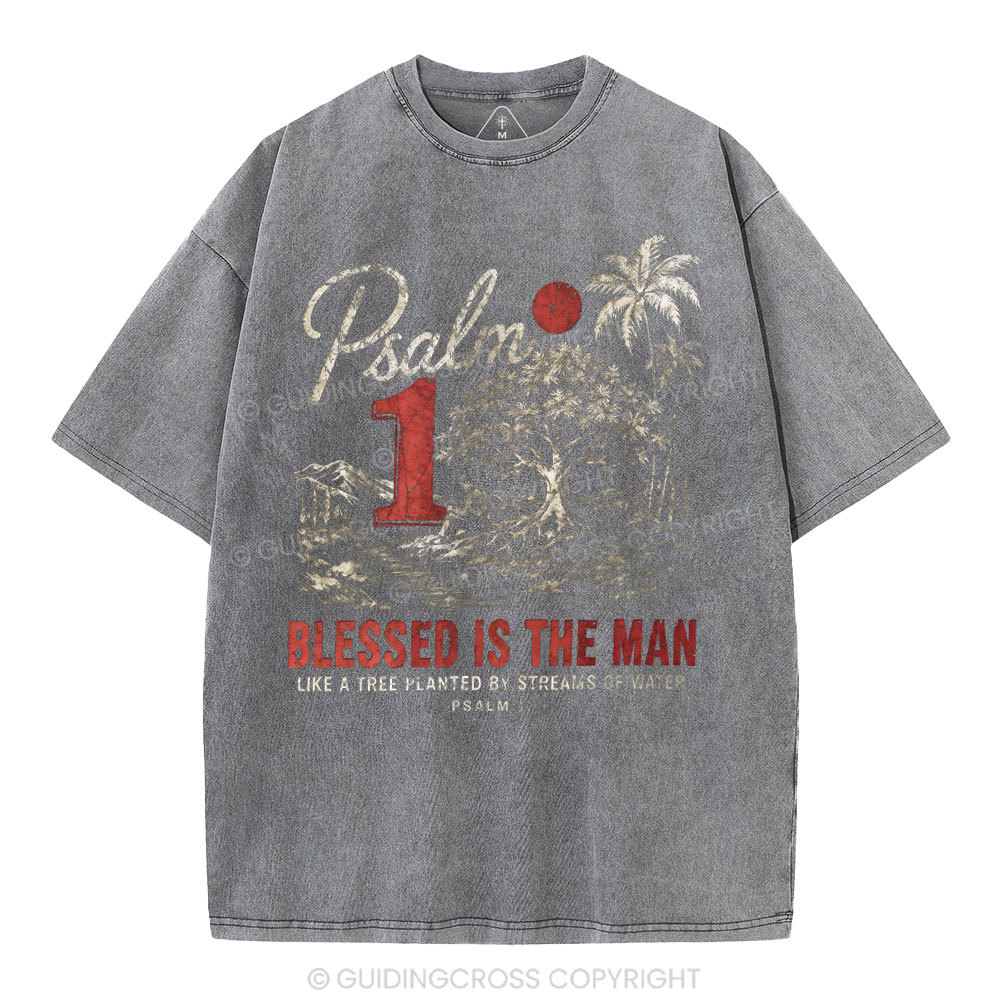 Blessed Is The Man Christian Washed T-Shirt