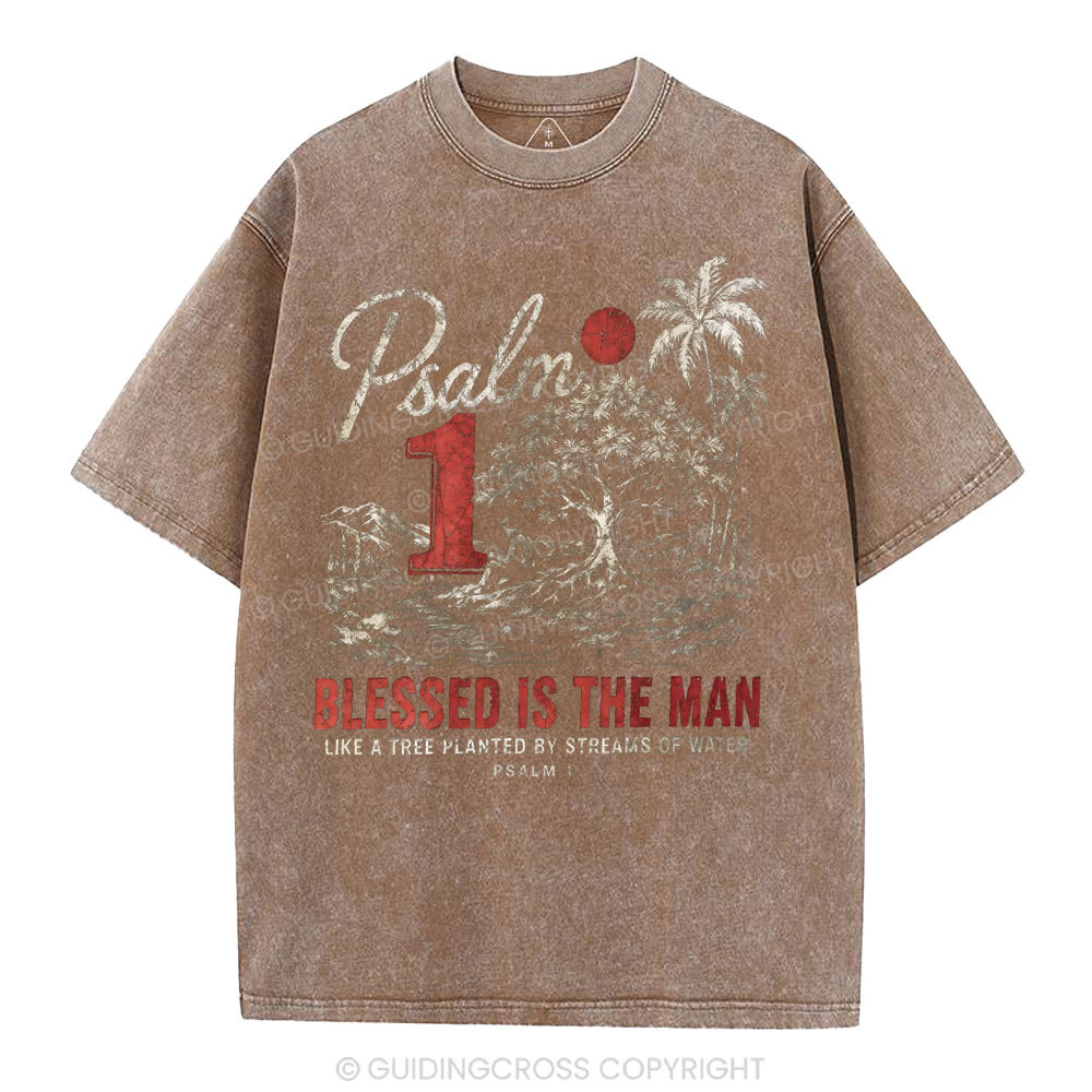 Blessed Is The Man Christian Washed T-Shirt