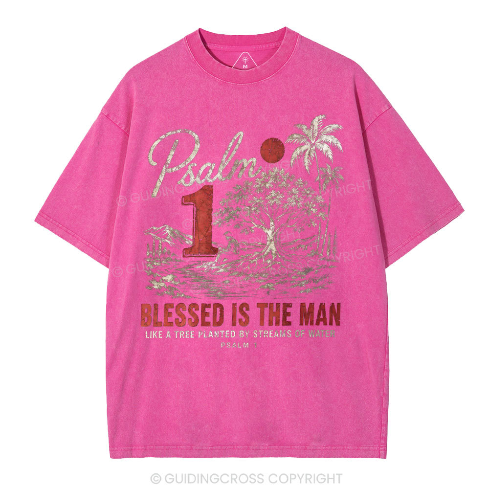 Blessed Is The Man Christian Washed T-Shirt
