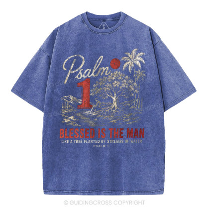 Blessed Is The Man Christian Washed T-Shirt