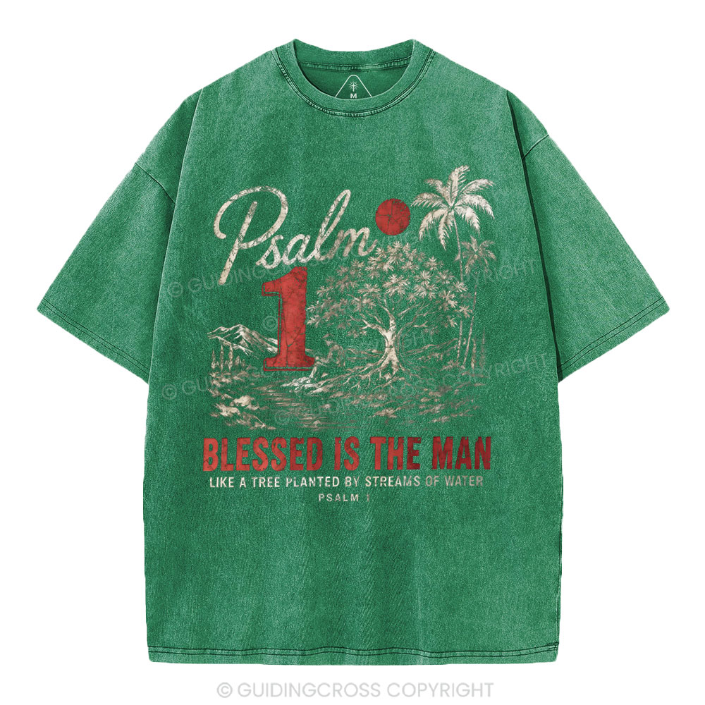 Blessed Is The Man Christian Washed T-Shirt