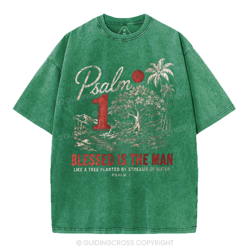 Blessed Is The Man Christian Washed T-Shirt