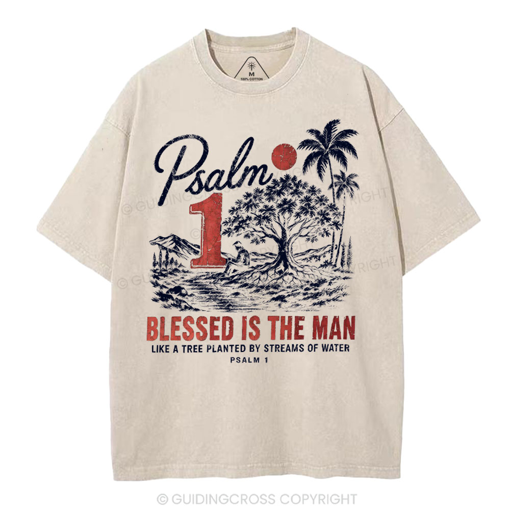 Blessed Is The Man Christian Washed T-Shirt
