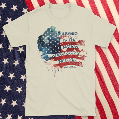 Blessed Is The Nation Whose Gods Is The Lord Christian Washed T-Shirt