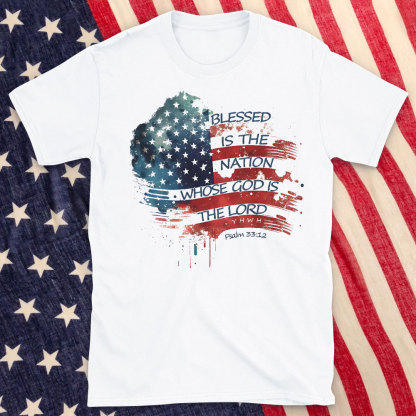 Blessed Is The Nation Whose Gods Is The Lord Christian Washed T-Shirt