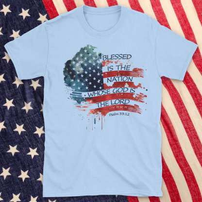 Blessed Is The Nation Whose Gods Is The Lord Christian Washed T-Shirt