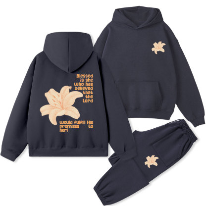 Blessed Is The Who Has Believed That The Lord Christian Fleece Hoodie Set