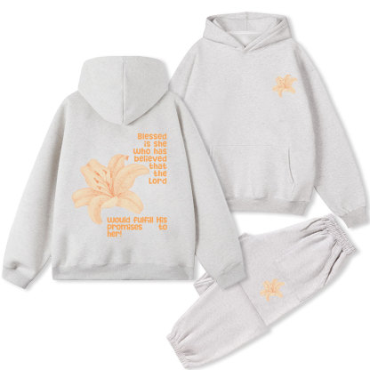 Blessed Is The Who Has Believed That The Lord Christian Fleece Hoodie Set