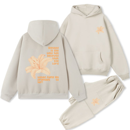 Blessed Is The Who Has Believed That The Lord Christian Fleece Hoodie Set