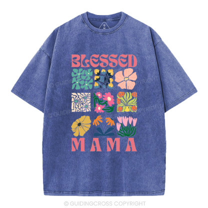 Blessed Mama Christian Washed T-Shirt