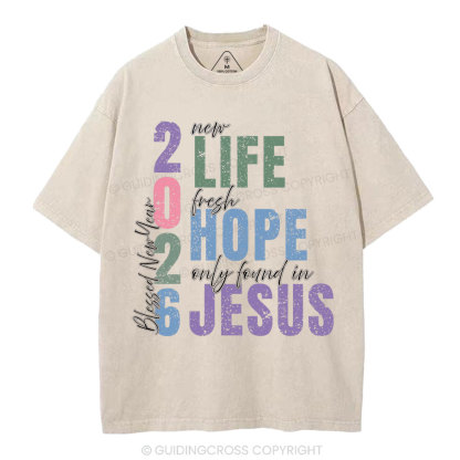 Blessed New Year Christian Washed T-Shirt