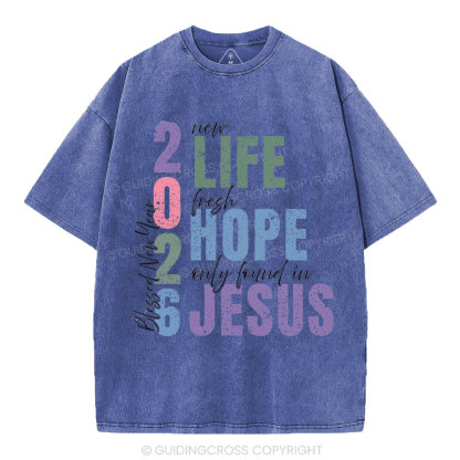 Blessed New Year Christian Washed T-Shirt