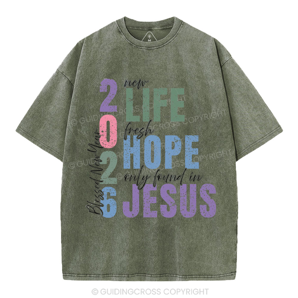 Blessed New Year Christian Washed T-Shirt