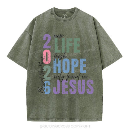 Blessed New Year Christian Washed T-Shirt