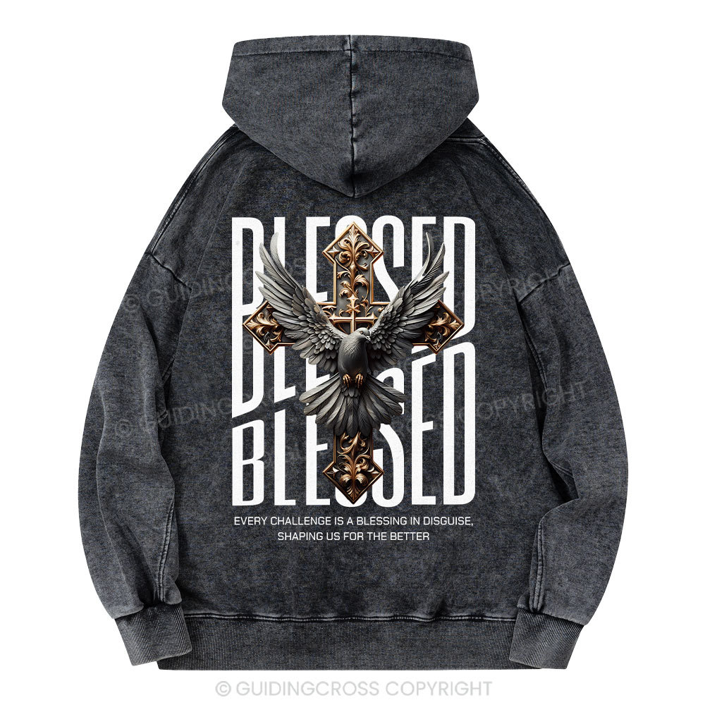 Blessed Streetwear Christian Washed Hoodie