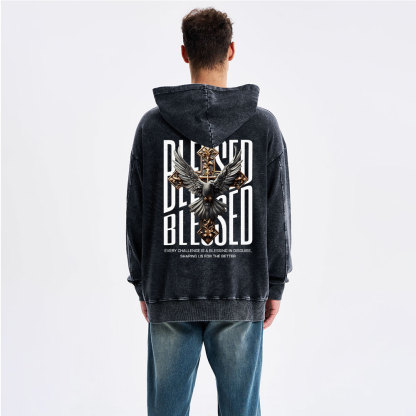 Blessed Streetwear Christian Washed Hoodie