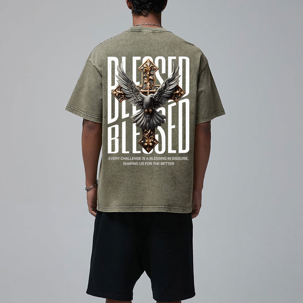 Blessed Streetwear Christian Washed T-Shirt