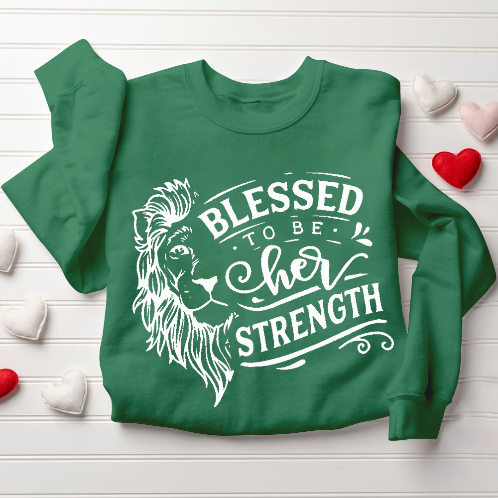 Blessed To Be Her Strength Blessed To Be His Peace Christian Couple Sweatshirt (1)