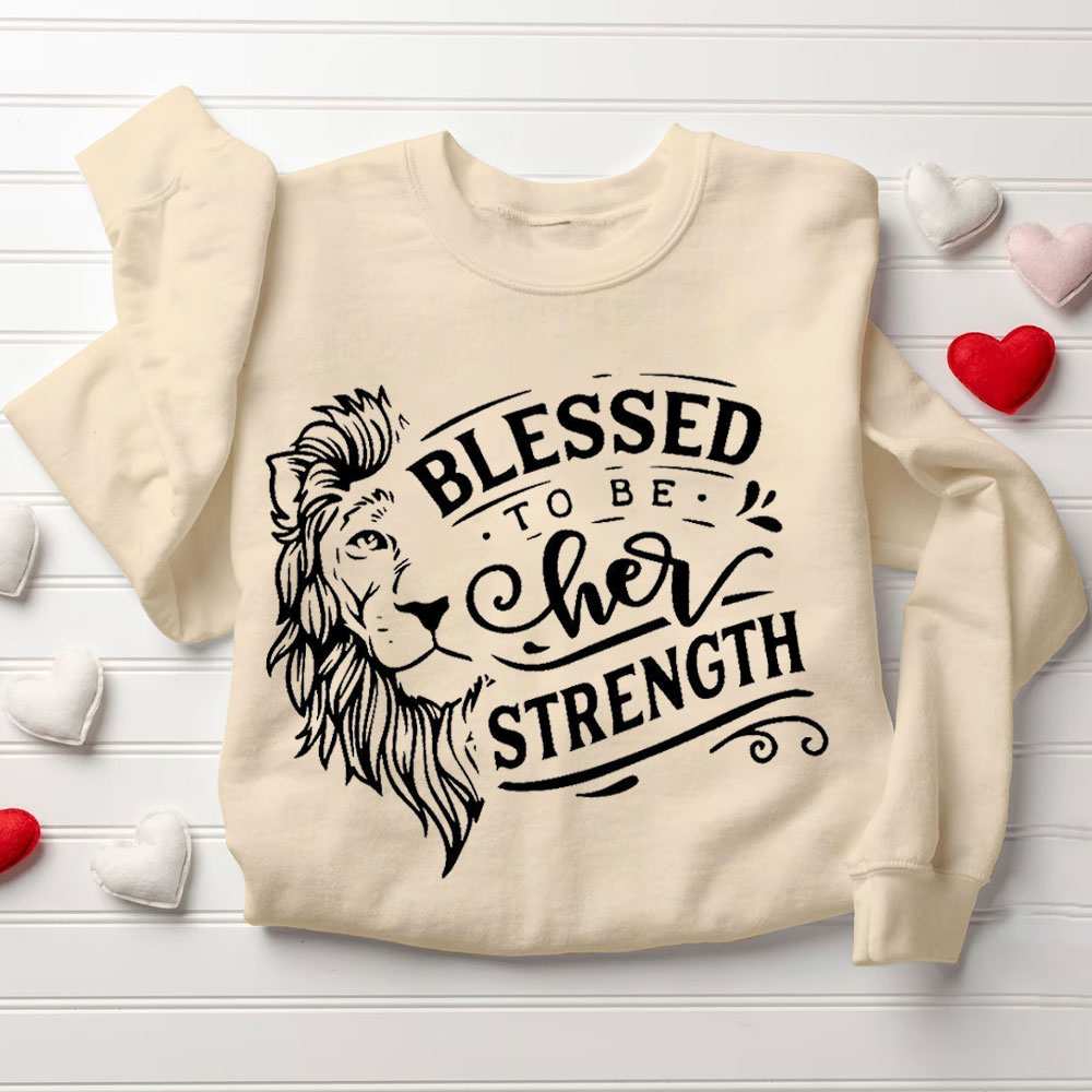 Blessed To Be Her Strength Blessed To Be His Peace Christian Couple Sweatshirt (1)